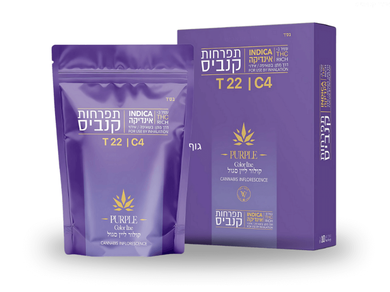קנאביס רפואי תפרחת קולור ליין סגול - T22/C4 - Color Line Purple ויטה ורדה יום - סאטיבה