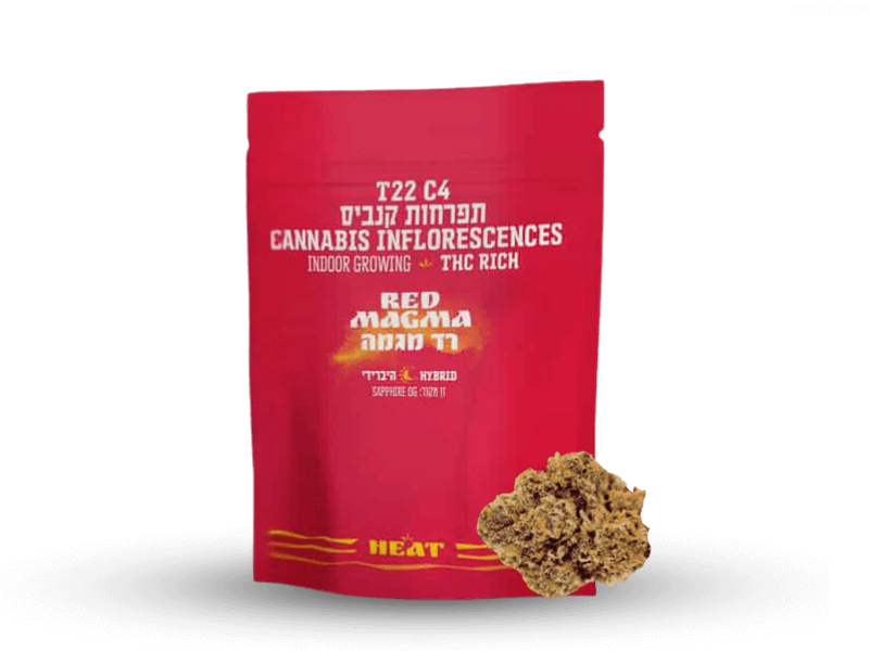 קנאביס רפואי תפרחת רד מגמה - T22/C4 - Red Magma בזלת פארמה יום\לילה - היברידי