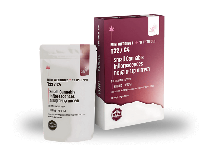 קנאביס רפואי תפרחת וודינג זד מיני  - T22/C4 - Wedding Z Mini טוגדר פארמה יום\לילה - היברידי
