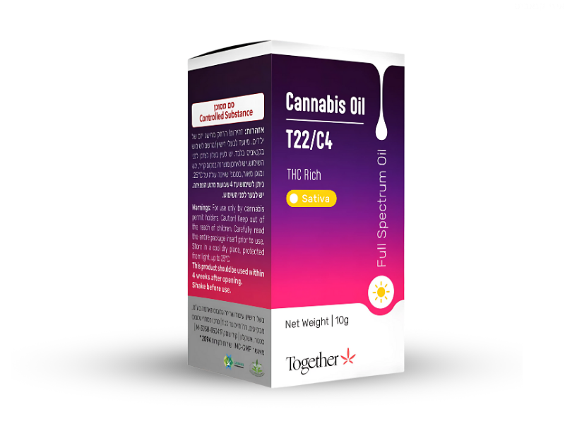 קנאביס רפואי שמן טוגדר סאטיבה - T22/C4 - Together sativa טוגדר פארמה יום - סאטיבה