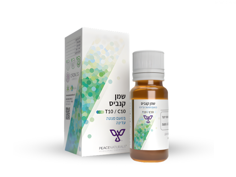 קנאביס רפואי שמן פיס נטורלס (מנטה עדינה) מינון - T10/C10 - Peace Naturals Delicate mint פיס נטורלס יום\לילה - היברידי