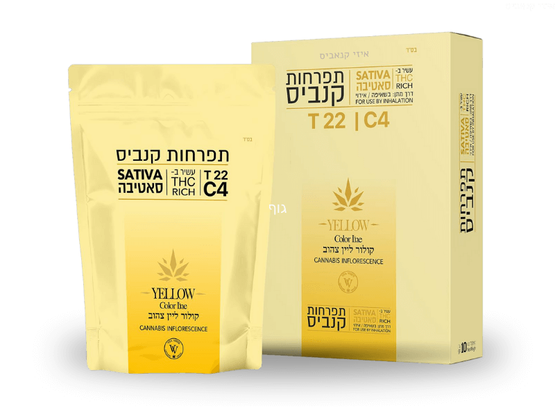 קנאביס רפואי תפרחת קולור ליין צהוב - T22/C4 - Color Line Yellow ויטה ורדה יום - סאטיבה
