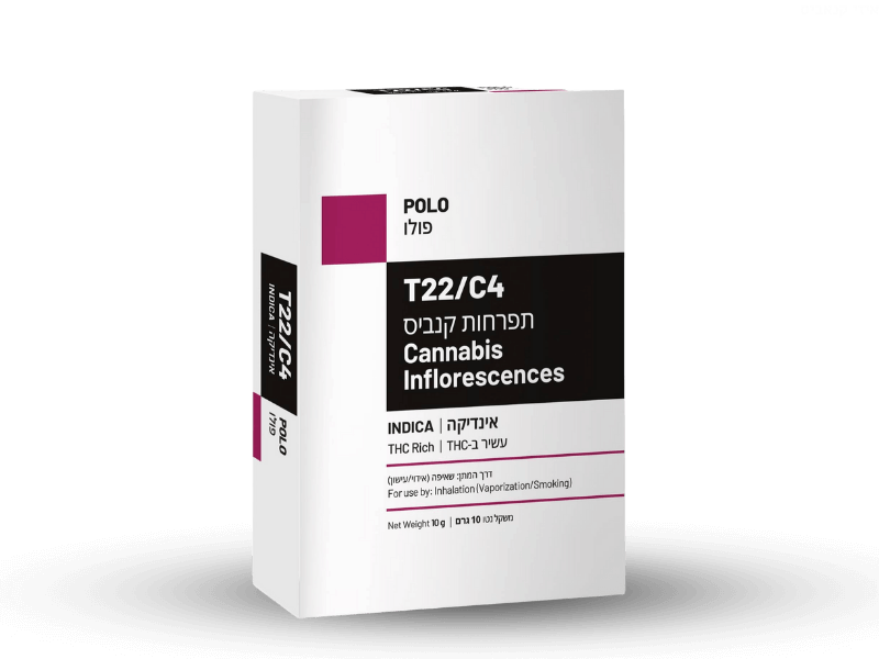קנאביס רפואי תפרחת פולו - T22/C4 - Polo שיח מדיקל לילה - אינדיקה
