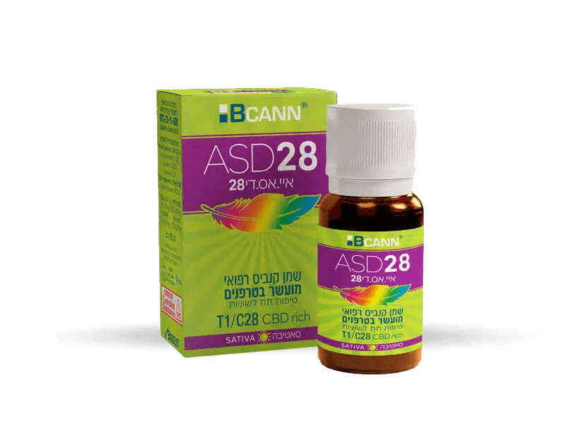 קנאביס רפואי שמן איי.אס.די 28 סאטיבה - T1/C28 - ASD 28 בזלת פארמה יום - סאטיבה