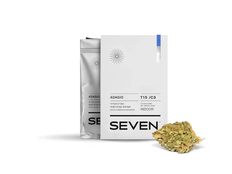 קנאביס רפואי תפרחת אדג'יו - T15/C3 - Adagio מדוקאן יום\לילה - היברידי