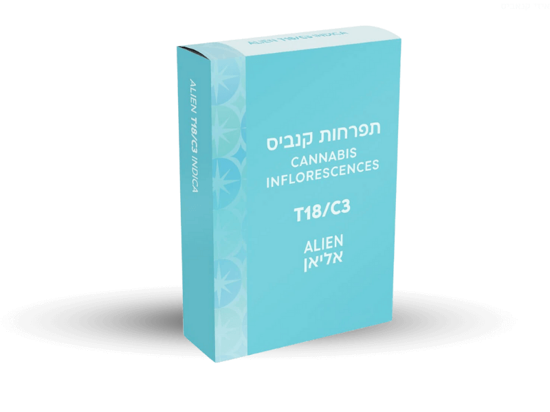 קנאביס רפואי תפרחת אליאן - T18/C3 - Alien תיקון עולם לילה - אינדיקה