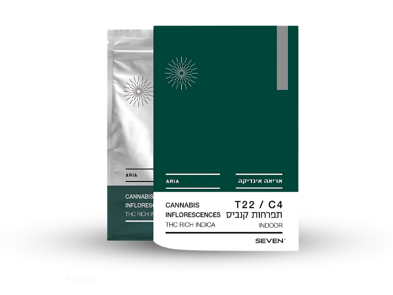 קנאביס רפואי תפרחת אריאה - T22/C4 - Aria מדוקאן לילה - אינדיקה