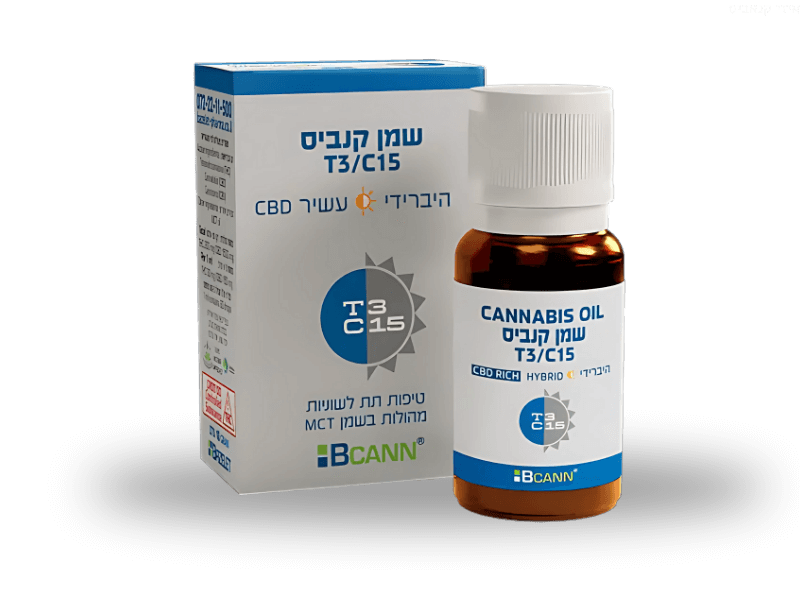 קנאביס רפואי שמן ביקאן היבריד - T3/C15 - Bcann בזלת פארמה יום\לילה - היברידי