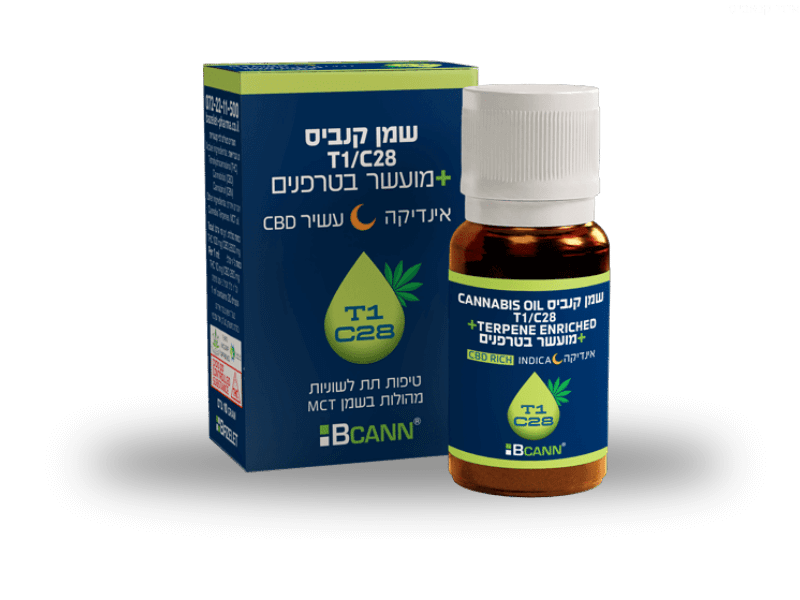 קנאביס רפואי שמן ביקאן אינדיקה  - T1/C28 - Bcann TOP בזלת פארמה לילה - אינדיקה