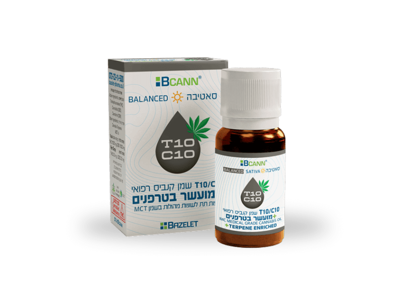 קנאביס רפואי שמן ביקאן סאטיבה - T10/C10 - Bcann TOP בזלת פארמה יום - סאטיבה