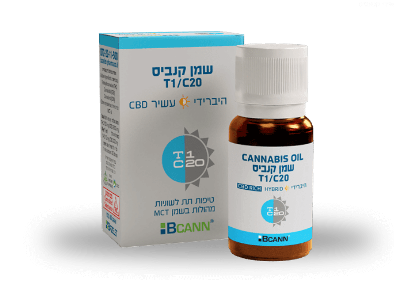 קנאביס רפואי שמן ביקאן היבריד - T1/C20 - Bcann בזלת פארמה יום\לילה - היברידי