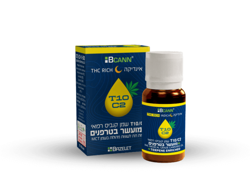 קנאביס רפואי שמן ביקאן אינדיקה - T10/C2 - Bcann TOP בזלת פארמה לילה - אינדיקה