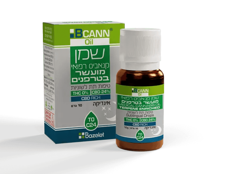 קנאביס רפואי שמן ביקאן אינדיקה - T0/C24 - Bcann בזלת פארמה לילה - אינדיקה