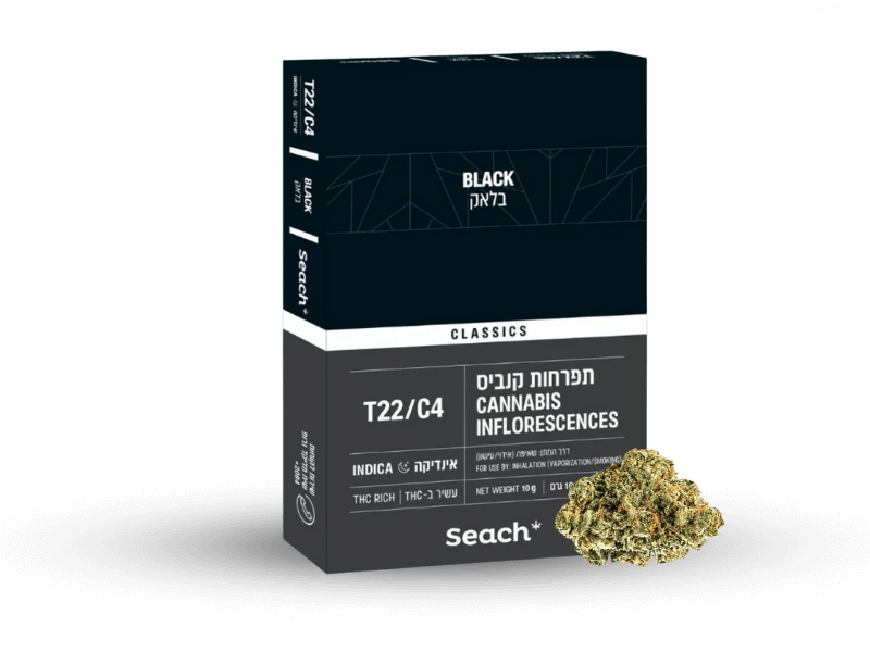קנאביס רפואי תפרחת בלאק - T22/C4 - Black שיח מדיקל לילה - אינדיקה