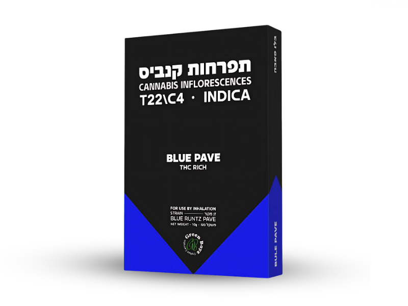 קנאביס רפואי תפרחת בלו פאבה - T22/C4 - Blue Pave גרין בויז לילה - אינדיקה