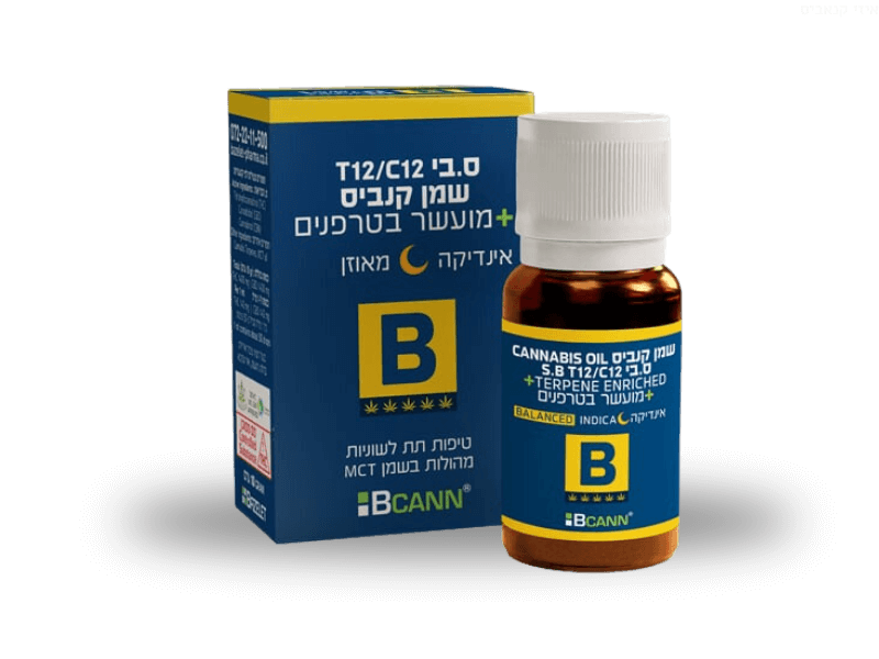 קנאביס רפואי שמן ס.בי אינדיקה - T12/C12 - CB בזלת פארמה לילה - אינדיקה