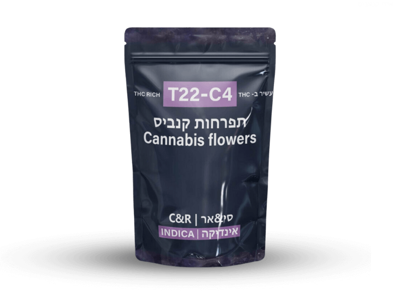 קנאביס רפואי תפרחת סי&אר - T22/C4 - C&R דוד וגוליית לילה - אינדיקה