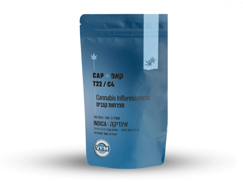 קנאביס רפואי תפרחת קאפ - T22/C4 - CAP טוגדר פארמה לילה - אינדיקה