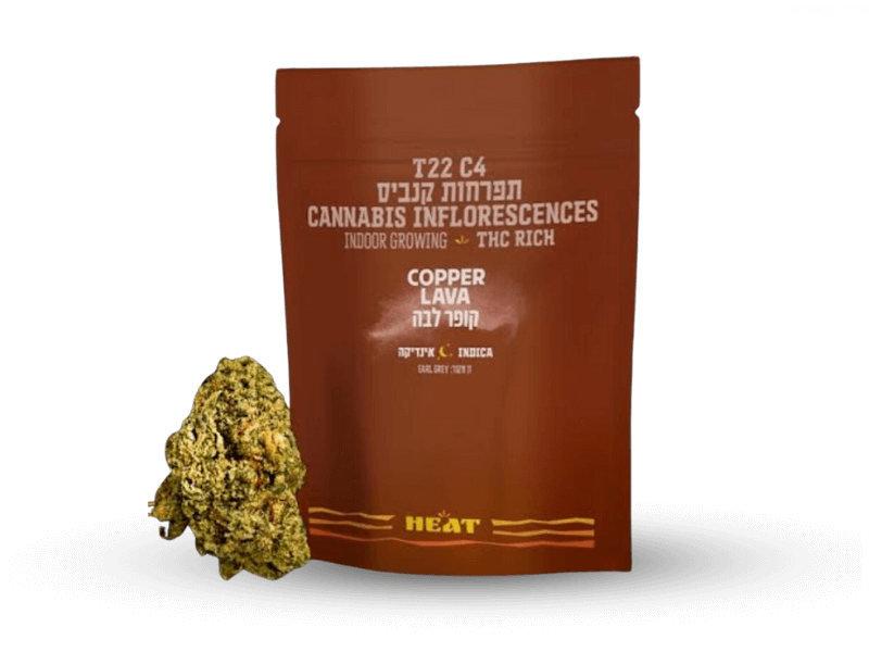 קנאביס רפואי תפרחת קופר לבה - T22/C4 - Copper Lava בזלת פארמה לילה - אינדיקה