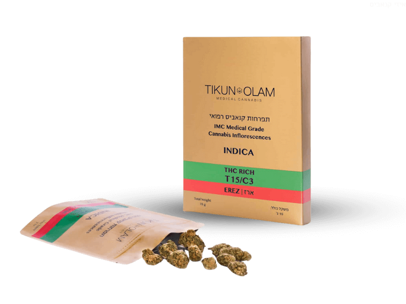 קנאביס רפואי תפרחת ארז - T15/C3 - Erez תיקון עולם לילה - אינדיקה