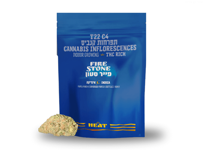 קנאביס רפואי תפרחת פייר סטון - T22/C4 - Fire Stone בזלת פארמה לילה - אינדיקה