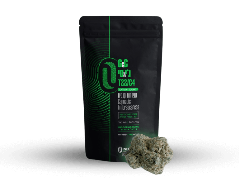 קנאביס רפואי תפרחת ג'י&סי  - T22/C4 - G&C טריכום יום - סאטיבה