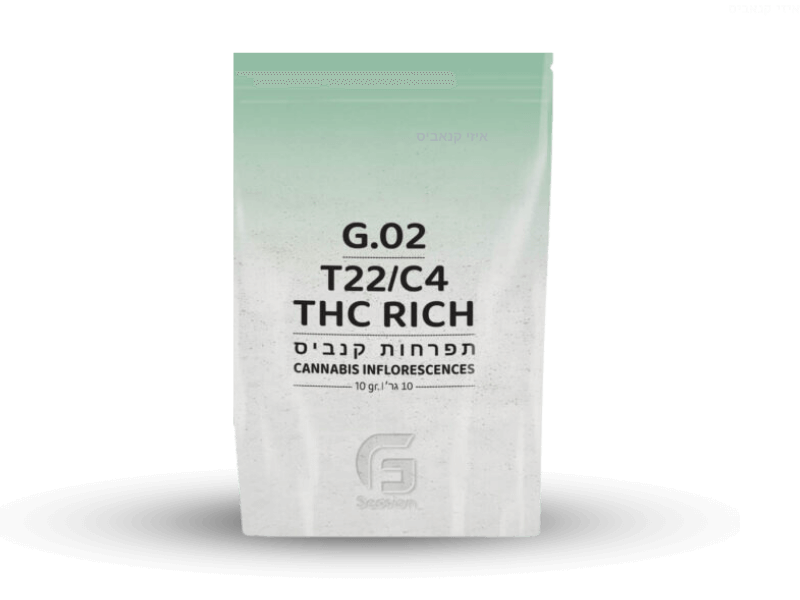 קנאביס רפואי תפרחת ג'י.02 - T22/C4 - G.02 גרין פילדס יום - סאטיבה