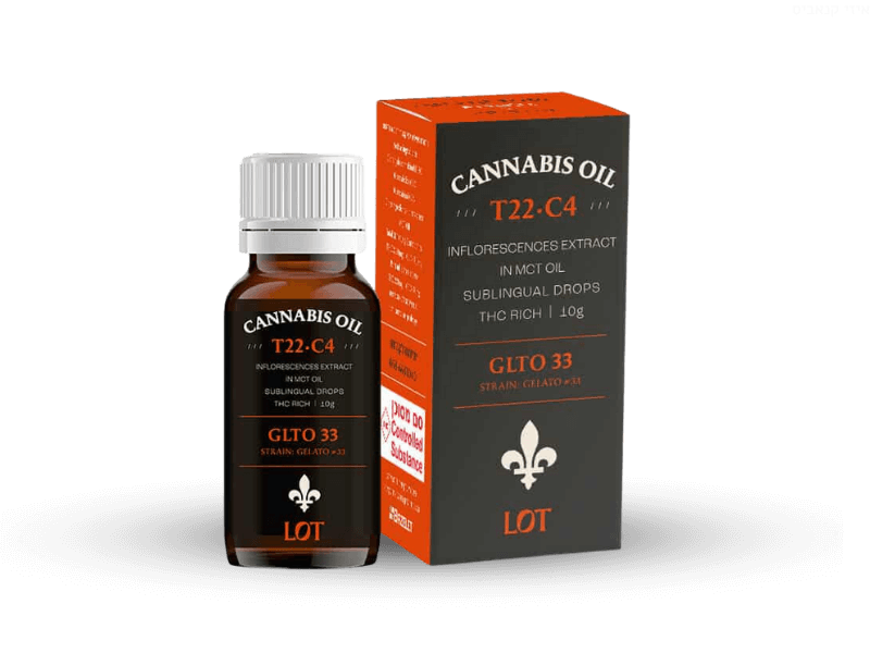 קנאביס רפואי שמן ג'לטו 33 - T22/C4 - GLTO 33 איי.אמ.סי לילה - אינדיקה