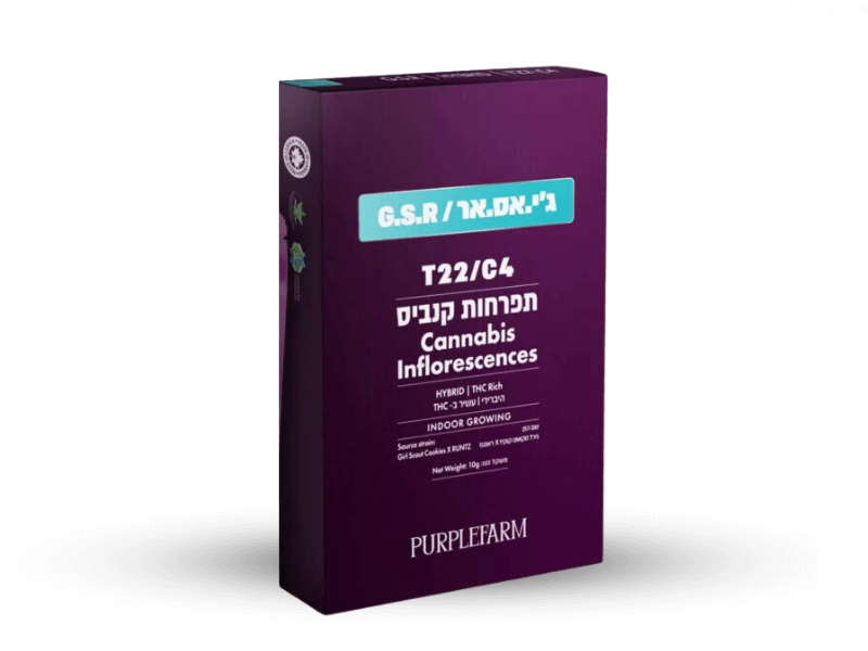 קנאביס רפואי תפרחת ג'י אס אר - T22/C4 - GSR טוגדר פארמה יום\לילה - היברידי