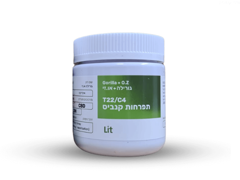קנאביס רפואי תפרחת גורילה או זי - T22/C4 - Gorilla OZ פיס נטורלס לילה - אינדיקה