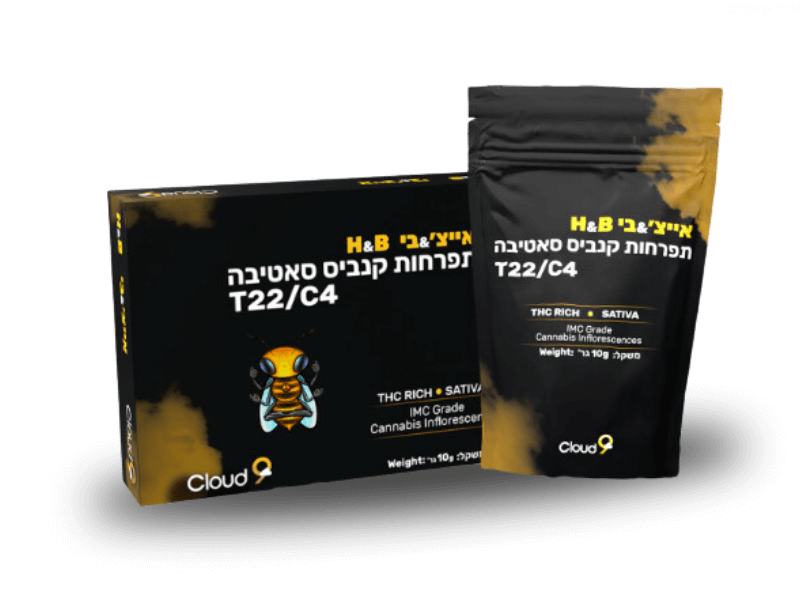קנאביס רפואי תפרחת אייץ&בי - T22/C4 - H&B גרינקום יום - סאטיבה