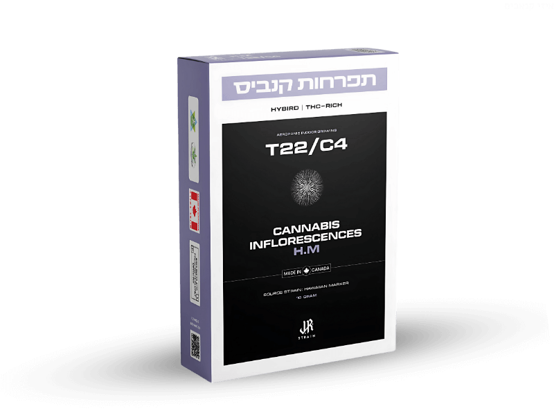 קנאביס רפואי תפרחת אייץ'.אם - T22/C4 - H.M טוגדר פארמה יום\לילה - היברידי