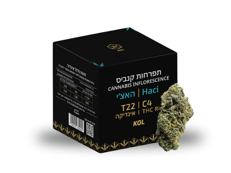קנאביס רפואי תפרחת האצ'י - T22/C4 - Haci קול מדיקל לילה - אינדיקה