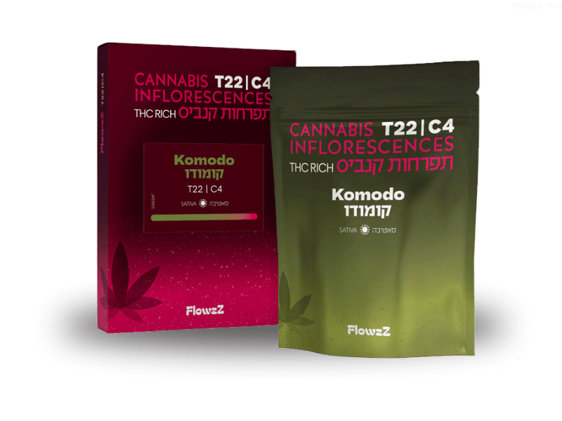 קנאביס רפואי תפרחת קומודו - T22/C4 - Komodo בזלת פארמה יום - סאטיבה