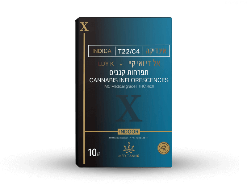 קנאביס רפואי תפרחת אל די וואי קיי - T22/C4 - L.D.Y.K מדיקן איקס לילה - אינדיקה