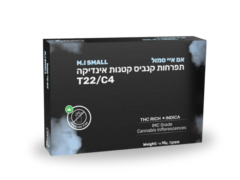 קנאביס רפואי תפרחת אם איי סמול - T22/C4 - M.I Small גרינקום לילה - אינדיקה