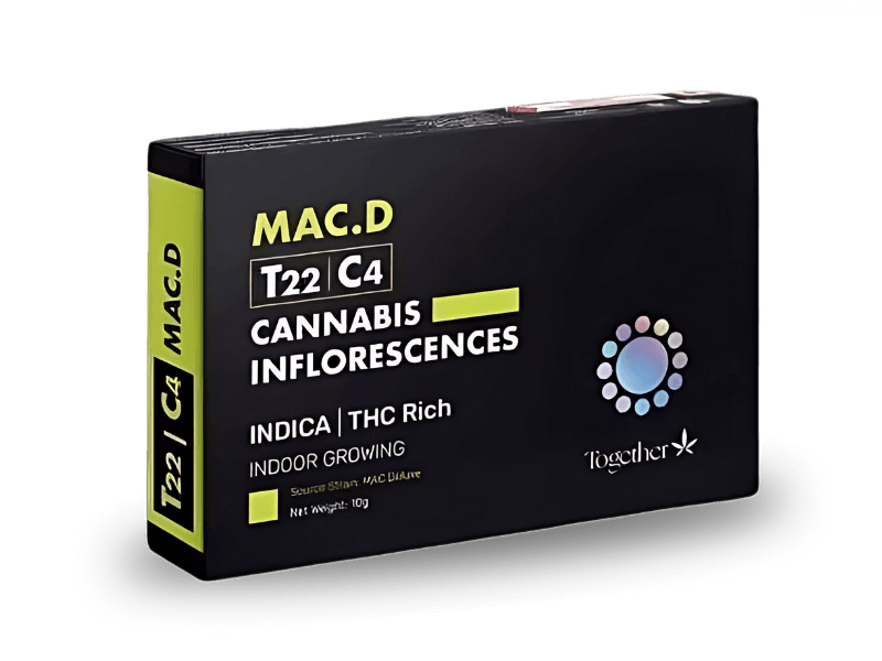 קנאביס רפואי תפרחת מאק.די  - T22/C4 - MAC.D טוגדר פארמה לילה - אינדיקה