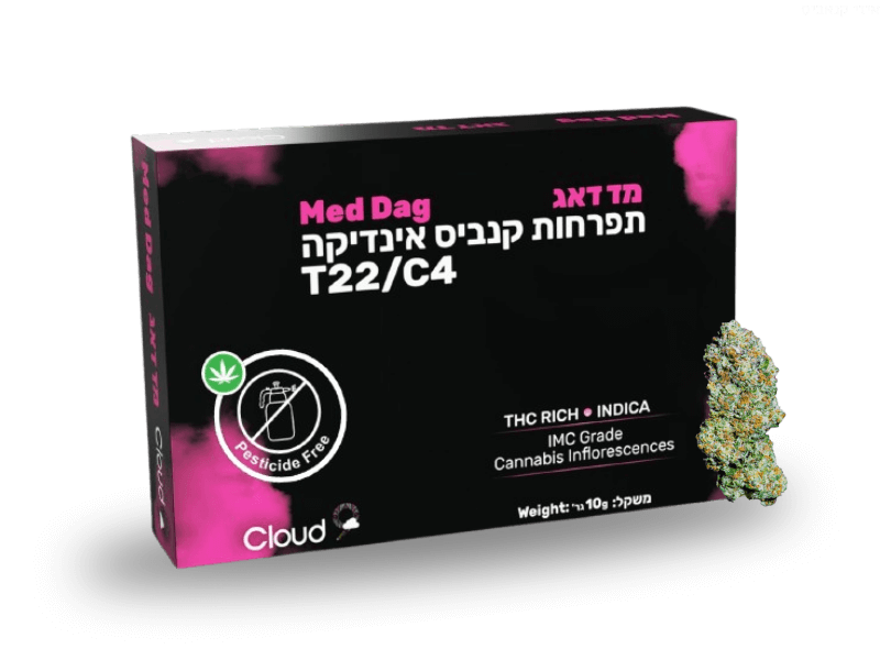 קנאביס רפואי תפרחת מד דוג - T22/C4 - Mad Dog גרינקום לילה - אינדיקה