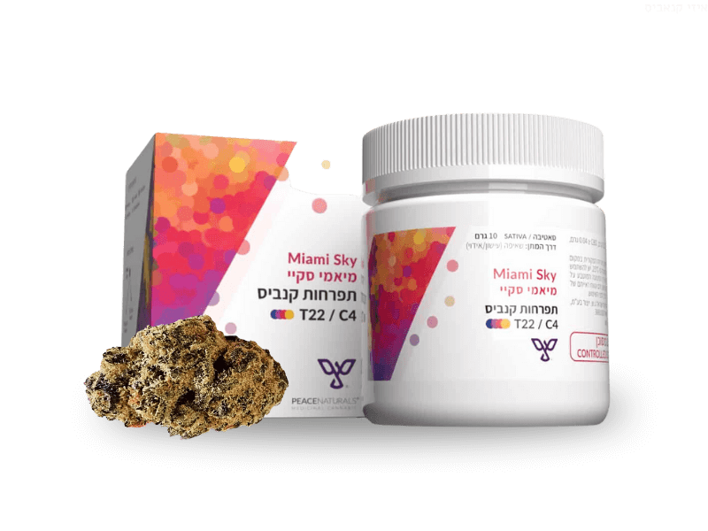קנאביס רפואי תפרחת מיאמי סקיי - T22/C4 - Miami Sky פיס נטורלס יום - סאטיבה