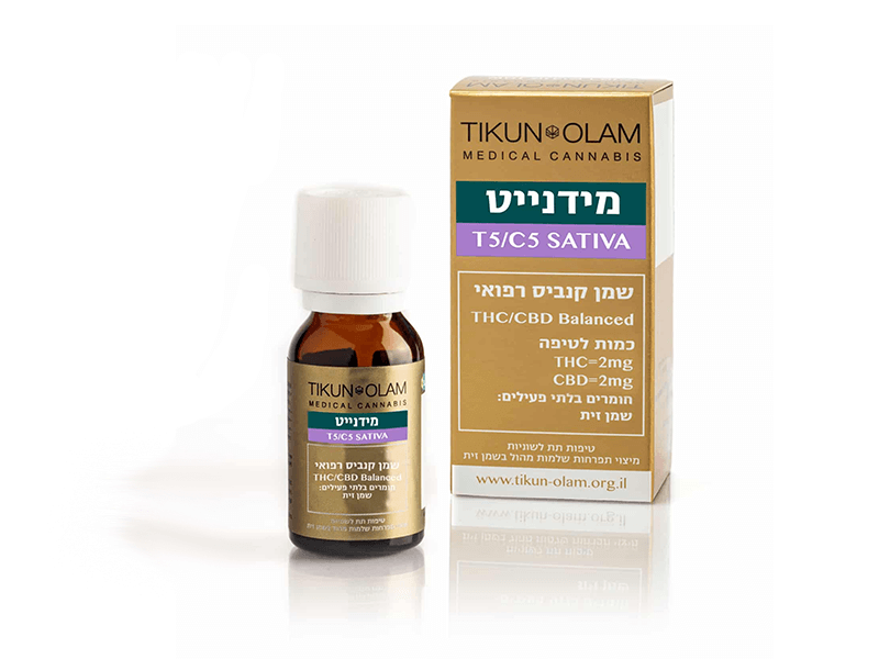 קנאביס רפואי שמן מידנייט - T5/C5 - Midnight תיקון עולם יום\לילה - היברידי