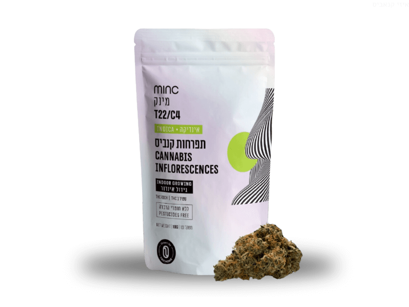 קנאביס רפואי תפרחת מינק - T22/C4 - Minc טריכום לילה - אינדיקה