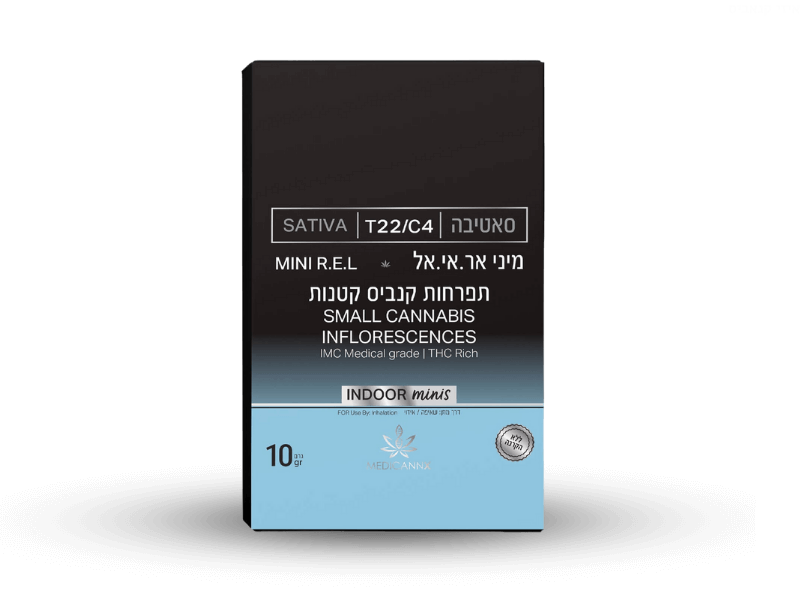 קנאביס רפואי תפרחת מיני אר אי אל - T22/C4 - Mini R.E.L מדיקן איקס יום - סאטיבה