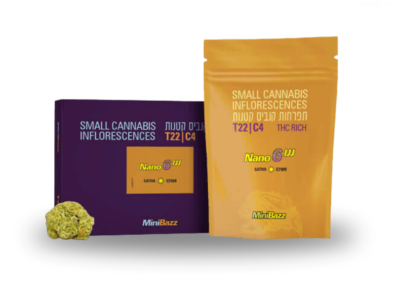 קנאביס רפואי תפרחת ננו 6 - T22/C4 - Nano 6 בזלת פארמה יום - סאטיבה