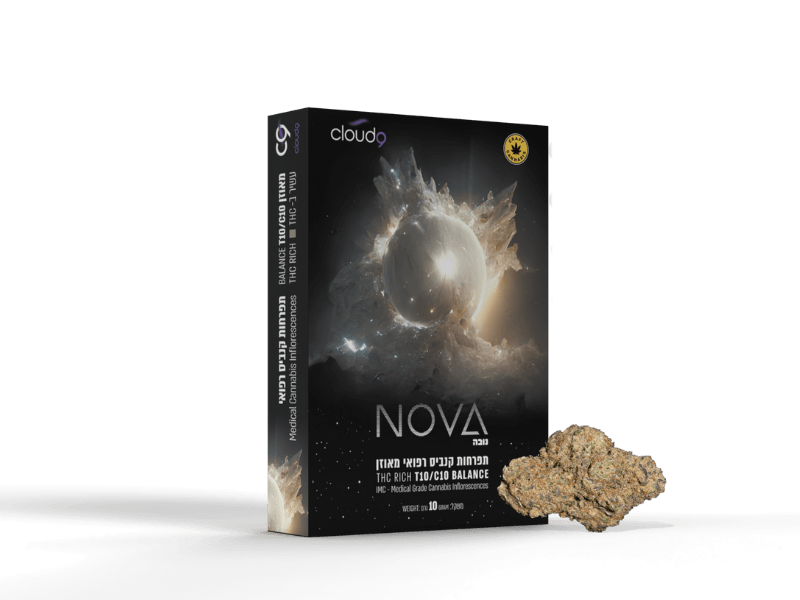 קנאביס רפואי תפרחת נובה - T10/C10 - Nova גרינקום לילה - אינדיקה