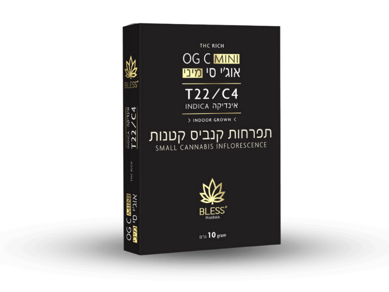 קנאביס רפואי תפרחת אוג'י סי מיני - T22/C4 - OGC Mini בלס פארמה מדיקל לילה - אינדיקה