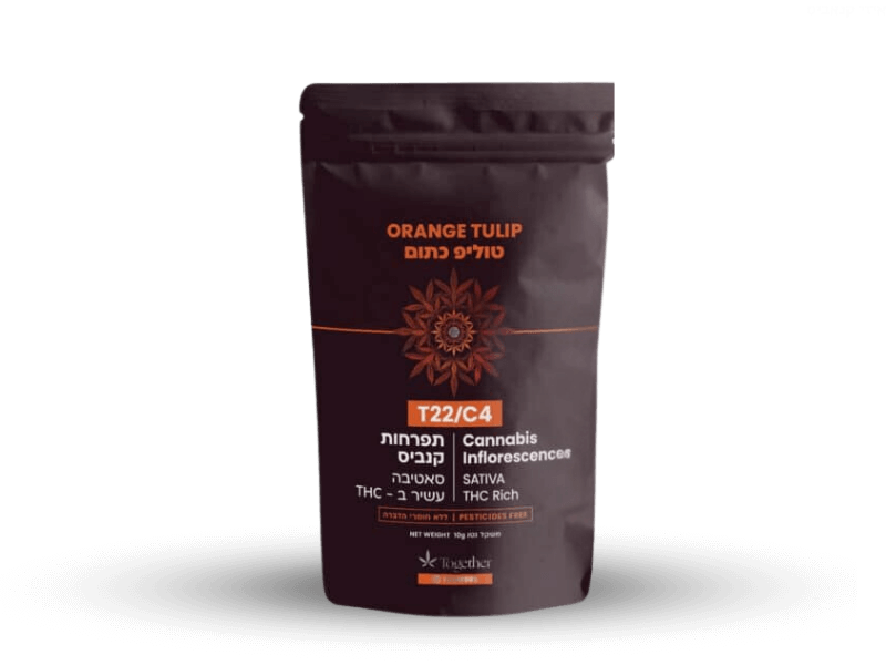 קנאביס רפואי תפרחת טוליפ כתום - T22/C4 - Orange Tulip טוגדר פארמה יום - סאטיבה
