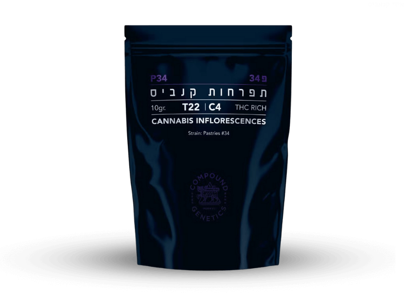 קנאביס רפואי תפרחת פ 34 - T22/C4 - P34 גרין פילדס יום\לילה - היברידי