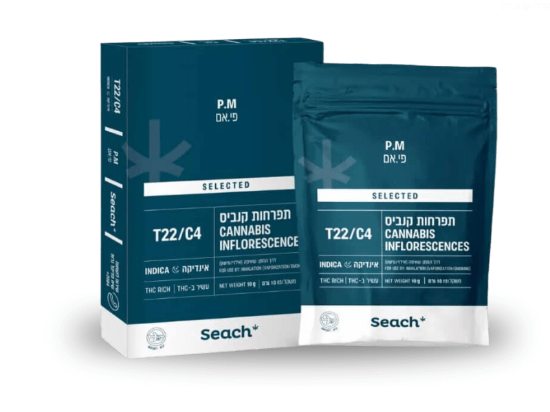 קנאביס רפואי תפרחת פי.אם - T22/C4 - PM שיח מדיקל לילה - אינדיקה