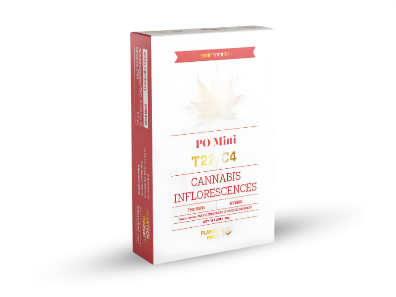 קנאביס רפואי תפרחת פי או מיני  - T22/C4 - PO Mini פלאנטק מדיקל יום\לילה - היברידי
