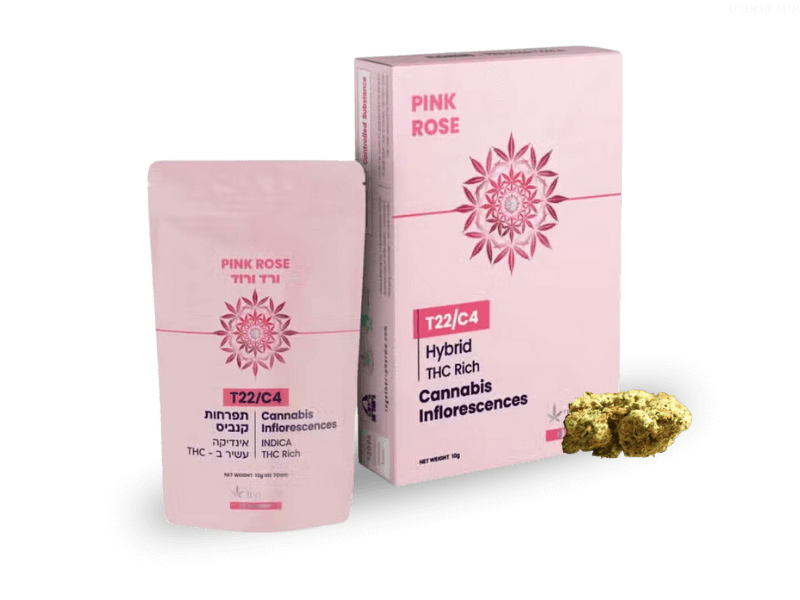 קנאביס רפואי תפרחת פינק רוז - T22/C4 - Pink Rose טוגדר פארמה יום\לילה - היברידי